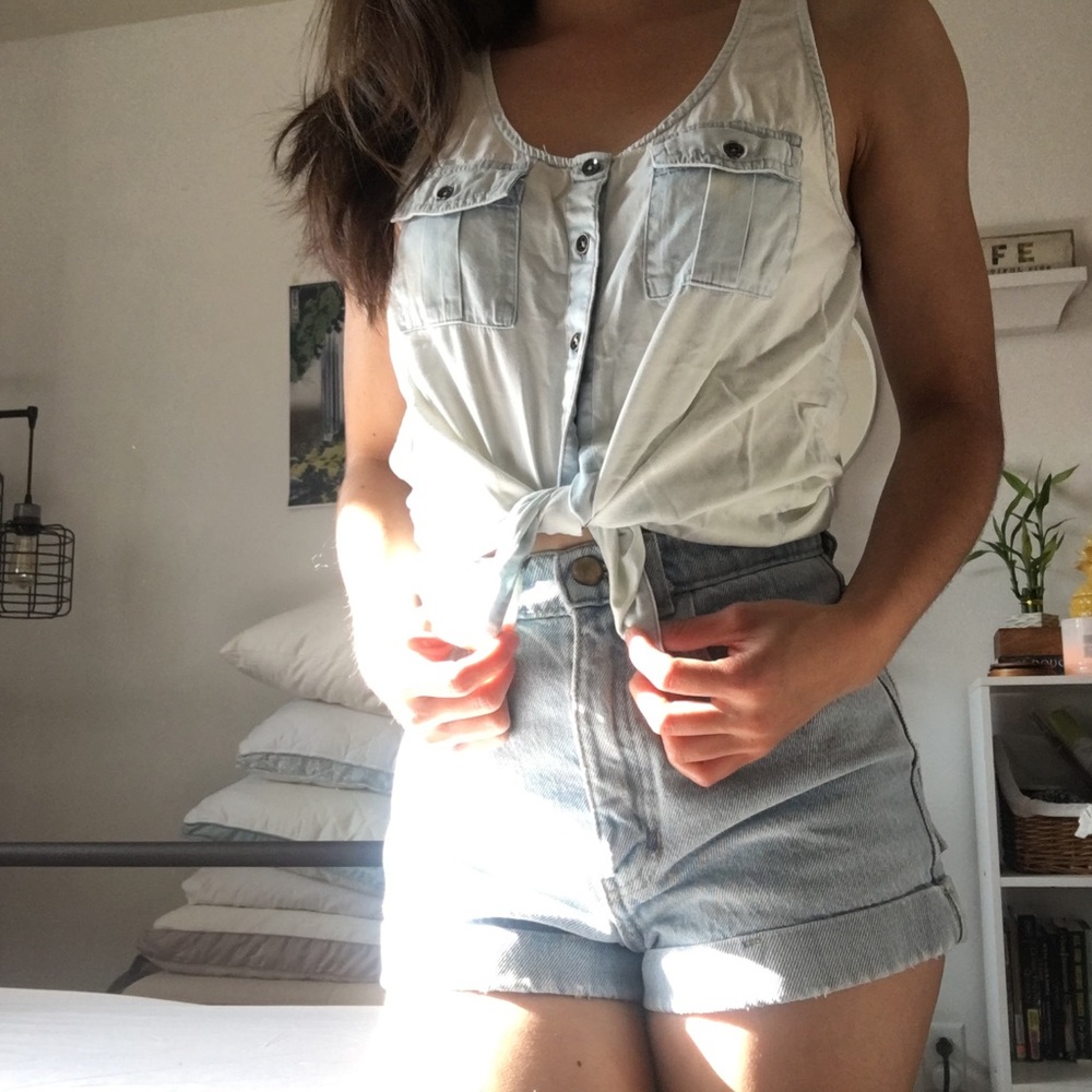Chambray Denim Tank Top